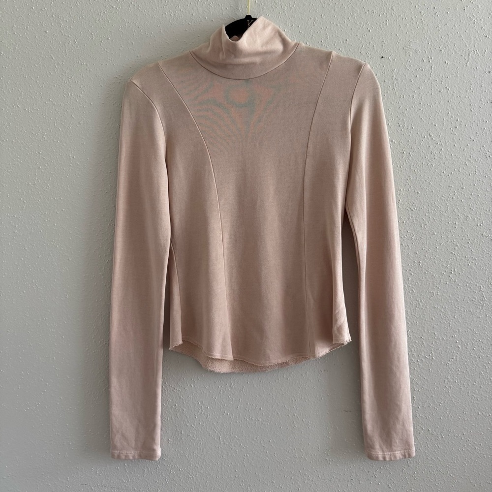 NWT Lanston Base Pink Long Sleeve Turtleneck Top